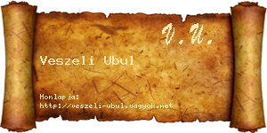 Veszeli Ubul névjegykártya